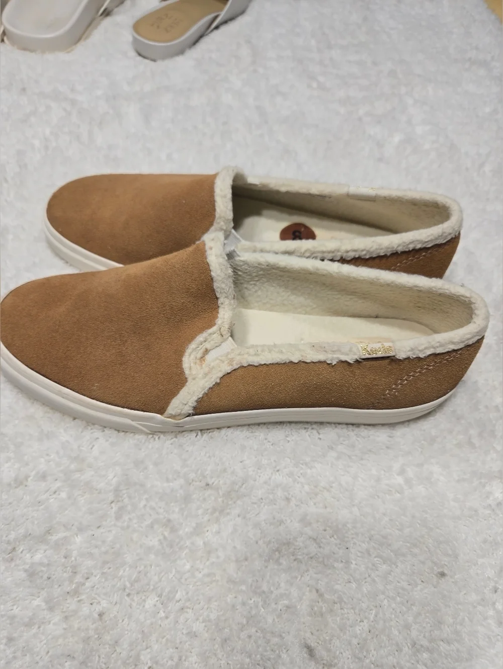 Keds® Double Decker Suede Slip-On Sneakers Tan Sz 8